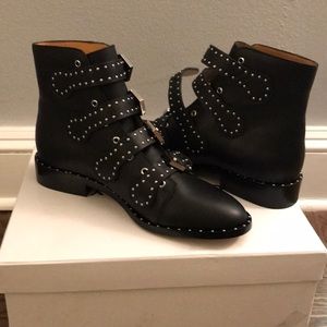Givenchy inspired Studded buckle ankle booties